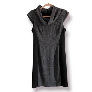 Saks Fifth Avenue Black bodycon cap sleeve dress gray & black size 8